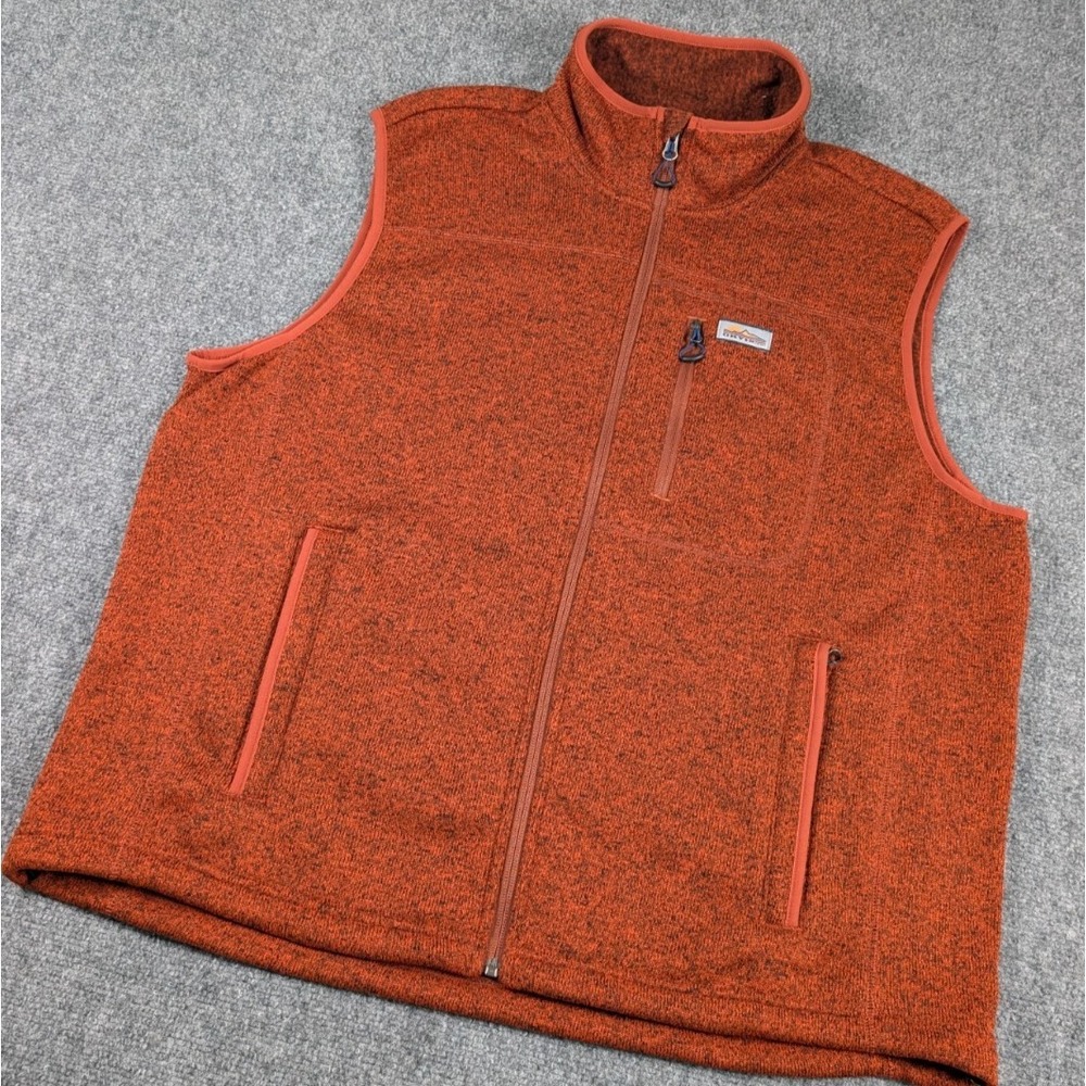 Orvis R65 Sweater Fleece Vest Mens XL Sunrise Red Orange Full Zip - Picture 1 of 12